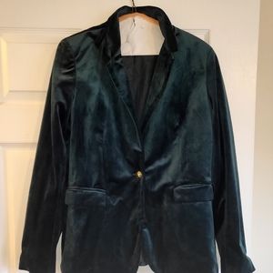 Nice Emerald Green Velvet Blazer